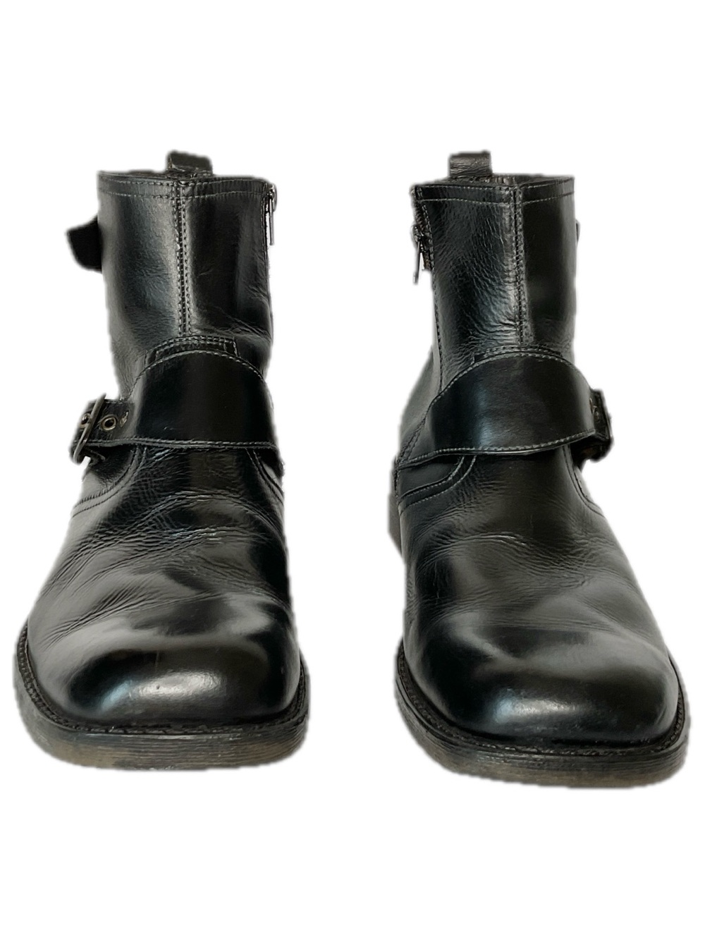 Mesa Alfani Men's Black Leather Ankle Boots Buckle Zipper US Size 9